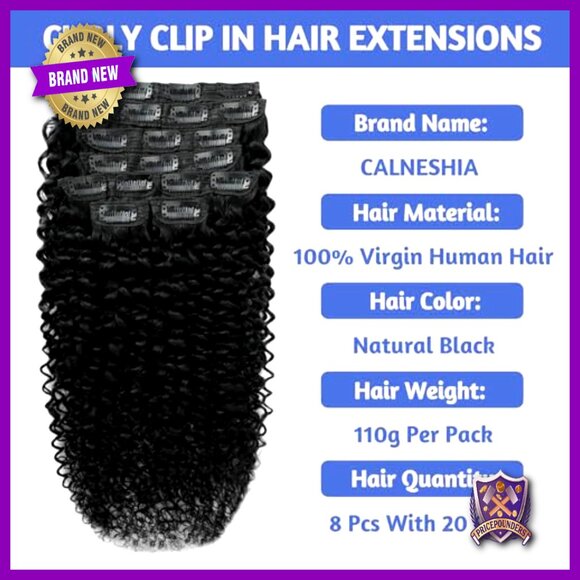 12 Inch Kinky Curly Clip In Hair Extensions 8pcs 110g Human Hair